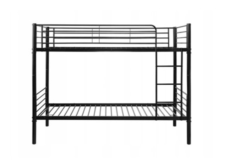Łóżko metalowe piętrowe 90x200 Fold czarne podwójne rozkładane