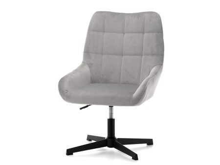 Fotel obrotowy tapicerowany TH24 jasnoszary welurowy