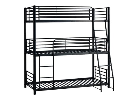 Łóżko metalowe piętrowe trzyosobowe 90x200 Espero czarne